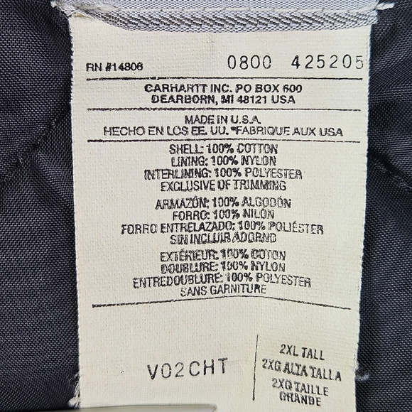Vintage Carhartt V02 Sandstone Arctic Quilted Vest 2XL Tall USA Made Workwear - Picture 3 of 14